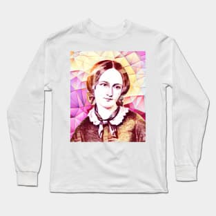 Emily Bronte Pink Portrait | Emily Bronte Artwork 13 Long Sleeve T-Shirt